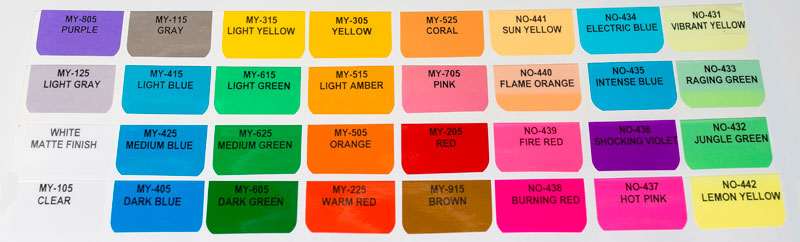 Custom Printed Index Tab Dividers | Mylar Color Guide